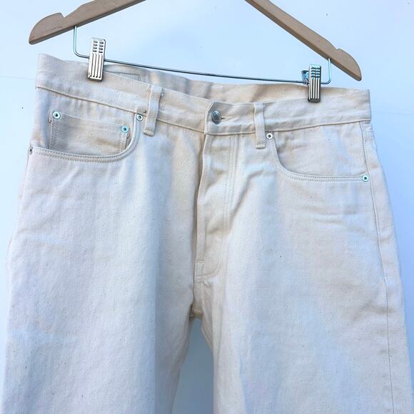 Blackhorse Lane Ateliers Men’s NW8 Ecru Organic Cotton Jeans White 34 x 33 Pants - Picture 6 of 13